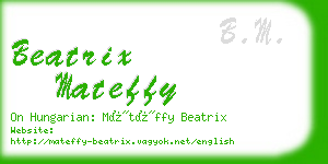 beatrix mateffy business card